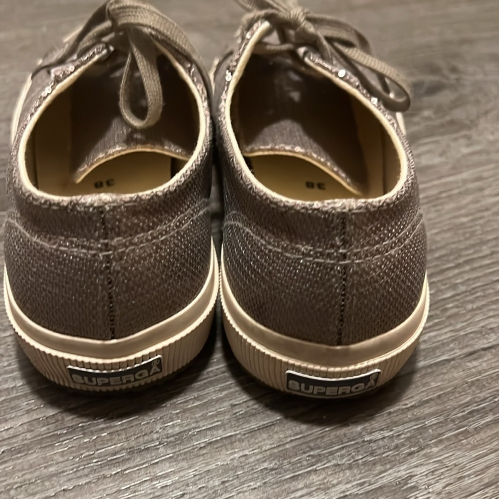 Superga metallic bronze sequin sneakers gymshoes 7.5 - Picture 6 of 7